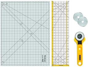 img 4 attached to 🧵 WORKLION Quilting and Sewing Rotary Cutting Set: 45mm Rotary Cutter with 2 Replacement Rolling Blades, 18"x 24" Self-Healing Cutting Mat, and 6.5"x 24.5" Clear Acrylic Ruler for Craft Projects