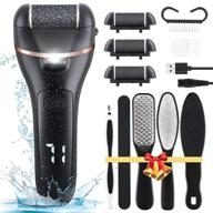 13-in-1 electric callus remover for feet: rechargeable pedicure tools 🦶 foot care kit with 3 roller heads, 2 speeds, battery display logo