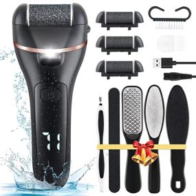 img 4 attached to 13-in-1 Electric Callus Remover for Feet: Rechargeable Pedicure Tools 🦶 Foot Care Kit with 3 Roller Heads, 2 Speeds, Battery Display