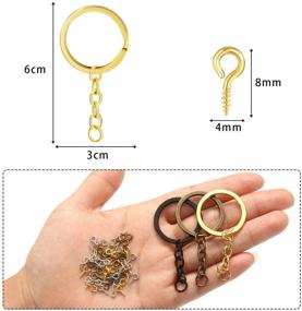 img 3 attached to 215 Pieces Keychain Rings Set with Open Jump Rings and Screw Eye Pins for Crafts and Jewelry Making - Mixed Colors, 30 mm