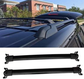 img 3 attached to 🚗 Pair of Car Roof Rack Cross Bars Cargo Luggage Carrier for Chevy Equinox GMC Terrain 2.4L L4 2010-2017, Black