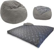 🪑 cordaroy's corduroy convertible bean bag chair bed, grey - full size | as seen on shark tank logo