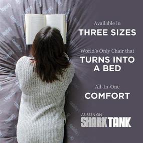 img 2 attached to 🪑 CordaRoy's Corduroy Convertible Bean Bag Chair Bed, Grey - Full Size | As Seen on Shark Tank