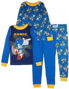 img 4 attached to Sonic The Hedgehog 4 Piece Cotton Pajama Set for Boys
