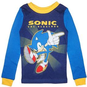 img 3 attached to Sonic The Hedgehog 4 Piece Cotton Pajama Set for Boys