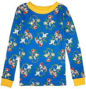 img 1 attached to Sonic The Hedgehog 4 Piece Cotton Pajama Set for Boys