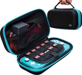 img 4 attached to 😍 ButterFox Extra Large Carrying Case for Nintendo Switch Lite - Ultimate Storage Solution for Game, Charger, Grips, and Accessories (Turquoise Blue/Black)