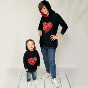 img 3 attached to Толстовка Mumetaz Valentines Pullover Matching