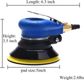 img 3 attached to 🪵 Next-Level Finishing: Air Random Orbital Sander 5" Dual Action Palm Sander, Hook and Loop Air Powered, Swirl Free - 5" DA Sander