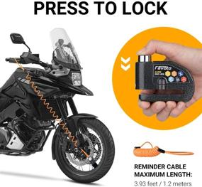 img 2 attached to Favoto Disc Lock Alarm: 110 dB Sound Padlock for Motorcycles, E-Bikes, Bicycles & Scooters with Reminder Cable and Carrying Bag - Black