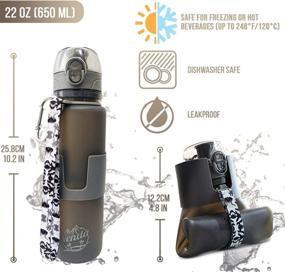 img 3 attached to 🍼 Nenda Silicone Collapsible Water Bottle - BPA Free, Leak Proof & Eco Friendly - 22oz