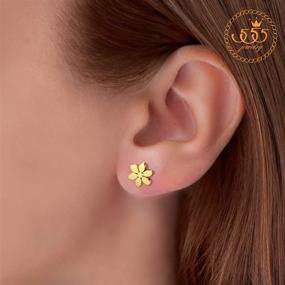 img 3 attached to 🌼 Charming and Feminine Daisy Stud Earrings for Girls & Women - 555Jewelry Delicate Collection