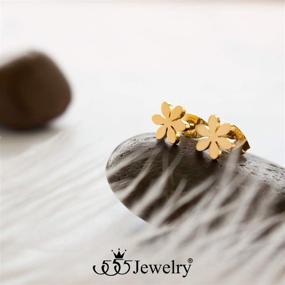 img 1 attached to 🌼 Charming and Feminine Daisy Stud Earrings for Girls & Women - 555Jewelry Delicate Collection