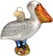 🦅 capture the charm of the old world christmas bird watcher collection glass blown ornaments - pelican for your festive christmas tree! логотип