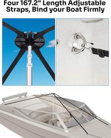 img 1 attached to 🛶 Adjustable Aluminum Telescoping Boat Cover Support Pole System with Four 167.2" Length Straps - Prevent Water Accumulation