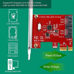 img 3 attached to 💻 LTERIVER PCE-G2S2 Контроллерная карта хоста PCI Express - Подключение и воспроизведение AHCI Boot Up SATA 3.0 - 2 порта - Совместимость с Windows, MAC и Linux