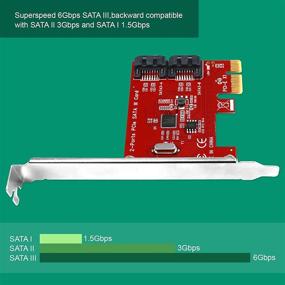 img 1 attached to 💻 LTERIVER PCE-G2S2 Контроллерная карта хоста PCI Express - Подключение и воспроизведение AHCI Boot Up SATA 3.0 - 2 порта - Совместимость с Windows, MAC и Linux