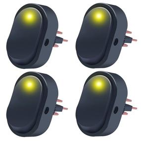 img 4 attached to 4pcs 12V Yellow LED Light Rocker Switch Toggle Triangle Plug Switch 🚦 On-Off 30A for Car Truck RV Motorcycle Boat Marine Control ASW-20D-Y by Mxuteuk