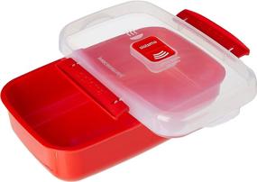 img 3 attached to Heat and Eat 4 Rectangular Food Containers with Lids Set - 1.25L + 2X 525ml, Locking Clips & Steam Release Vents, BPA-Free Microwave Safe - 2x 1.25 Litre + 2x 525 ml, Red