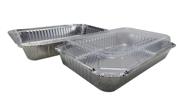 kitchendance disposable colored aluminum 4 pound oblong pans with plastic dome lid 52180p (silver logo