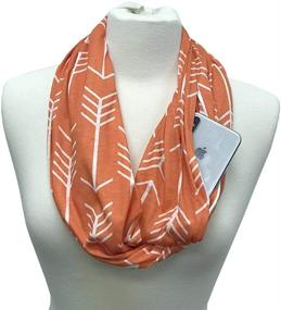 img 3 attached to Shop Pop Fashion - Infinity Scarf with Hidden Zipper Pocket for Phone, Keys, and Wallet Featuring Arrow Pattern