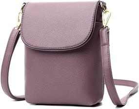 img 4 attached to Stylish Leather Crossbody Bag for Women and Girls 👜 - VINMEN Phone Bag with Multiple Straps for Shoulder, Wallet Handbags