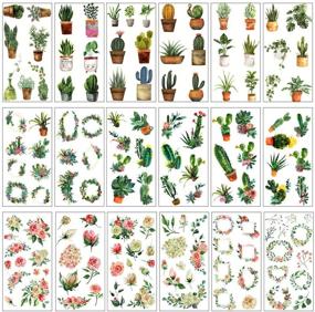 img 4 attached to 🌸 Vibrant Botanical Flowers Plant Scrapbook Stickers: Perfect for Kids DIY Arts Crafts, Calendars, Journaling, Albums, Notebooks, and More!