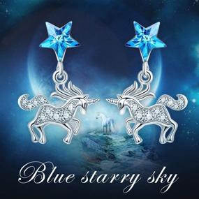 img 2 attached to 🦄 Sparkling Unicorn Earrings for Women: Dainty Crystal Jewelry Set in an Elegant Box - Perfect Anniversary Gift