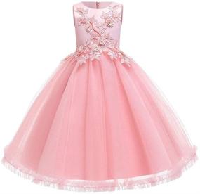 img 4 attached to 👗 Tulle Flower Princess Formal Pageant Dresses for Girls' Clothing