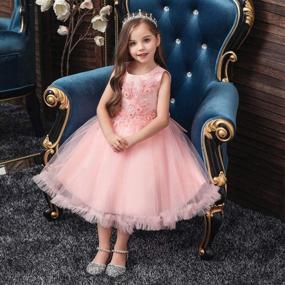 img 1 attached to 👗 Tulle Flower Princess Formal Pageant Dresses for Girls' Clothing