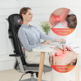 img 1 attached to 🌟 Shiatsu Neck Back Massager with Heat - Full Back Massage Chair Pad, Height Adjustable - Deep Tissue Massage Seat - Full Body Chair Massager - Perfect Gifts for Women and Men