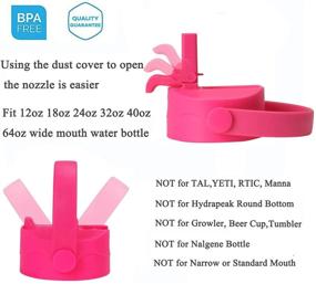 img 3 attached to 🥤 XACIOA Straw Lid for Hydro Flask and Sports Water Bottles | Fits Wide Mouth Bottles 12-64 oz | Includes Straw and Brush