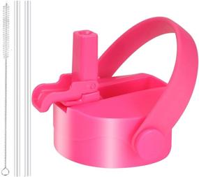 img 4 attached to 🥤 XACIOA Straw Lid for Hydro Flask and Sports Water Bottles | Fits Wide Mouth Bottles 12-64 oz | Includes Straw and Brush