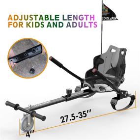 img 1 attached to 🛴 Cool & Fun Hoverboard Seat Attachment with Safety Brake System and Adjustable Frame Length - Compatible with 6.5", 8", and 10" Hoverboards