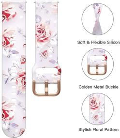 img 3 attached to 🌸 GEAK Floral Bands for Samsung Active 2 Watch/Galaxy Watch 4, 40mm 44mm/Watch 4 Classic Bands, 20mm Silicone Bands for Samsung Galaxy 42mm/Galaxy Watch 3, 41mm Band Women Pink Flower