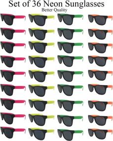 img 3 attached to 🕶️ Assorted Cool Colors Neon Sunglasses – Wholesale Bulk Pack of 36 – Ideal Party Favors for Adults and Kids