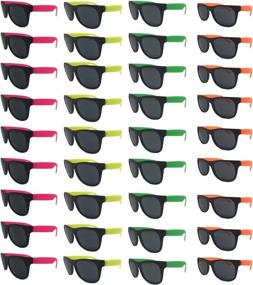 img 4 attached to 🕶️ Assorted Cool Colors Neon Sunglasses – Wholesale Bulk Pack of 36 – Ideal Party Favors for Adults and Kids