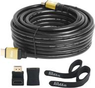 🔌 hdmi-кабель 50 футов postta ultra hdmi 2.0v с кабельными стяжками и адаптерами - 4k 2160p, 1080p, 3d, возврат аудиосигнала, ethernet-золото логотип