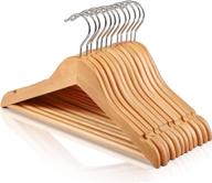 👶 20-pack wooden children's hangers – house day, natural wood baby hangers for nursery with 360° swivel hook – non-slip coat hangers ideal for coats, suits, pants, and jackets логотип