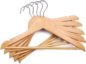 img 3 attached to 👶 20-Pack Wooden Children's Hangers – House Day, Natural Wood Baby Hangers for Nursery with 360° Swivel Hook – Non-Slip Coat Hangers Ideal for Coats, Suits, Pants, and Jackets