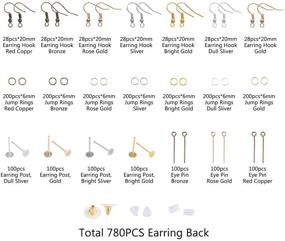 img 3 attached to 🔧 Complete Earring Making Kit: PP OPOUNT 3079 Pieces with Hooks, Rings, Posts, Backs, Pliers, and Tweezers. Ideal for Making & Repairing Earrings, 7 Colors Included!