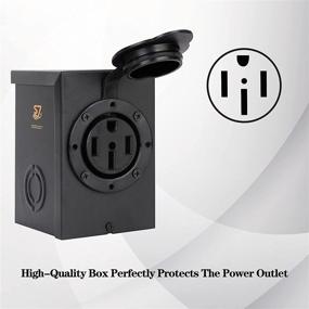 img 2 attached to 🔌 Rugged S7 50 Amp RV Power Outlet Box - Anti-Rust Weatherproof Outdoor NEMA 14-50R Receptacle for RVs, Campers, Trailers, Motorhomes, and Electric Cars
