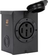 🔌 rugged s7 50 amp rv power outlet box - anti-rust weatherproof outdoor nema 14-50r receptacle for rvs, campers, trailers, motorhomes, and electric cars logo