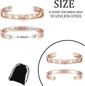 img 3 attached to 💎 Stylish Hammered Stainless Engraved Jewelry for Motivated Girls