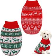 🎄 pedgot 2 pack christmas pet sweaters xmas dog holiday sweaters funny pet costume reindeer, christmas tree, snowflake knitwear for cats or dogs - cozy christmas pet warm clothes логотип