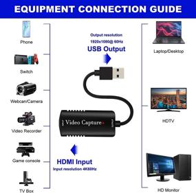 img 2 attached to 🎥 HDMI Video Capture Card, USB 3.0 4K 1080 60p Cam Link - Switch Game Capture Card for PS4 Recording to DSLR Camcorder - Action Computer Capture Device for Streaming, Gaming, Live Broadcasting, Teaching, or Conference