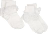 милые носки jefferies socks для девочек "снежная королева" с кружевной отделкой: нежный стиль для детей (набор из 2) логотип