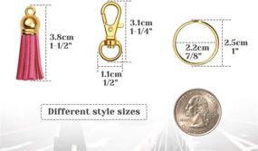 img 2 attached to 🔑 100Pcs Gold Tassels for Crafts - Keychain Tassel Set with Lobster Clasp Keychains and Rings. Ideal for Acrylic Blank Keychains, Shrinky Dinks, and DIY Projects
