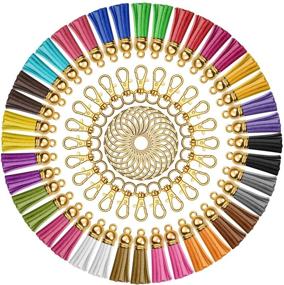 img 4 attached to 🔑 100Pcs Gold Tassels for Crafts - Keychain Tassel Set with Lobster Clasp Keychains and Rings. Ideal for Acrylic Blank Keychains, Shrinky Dinks, and DIY Projects