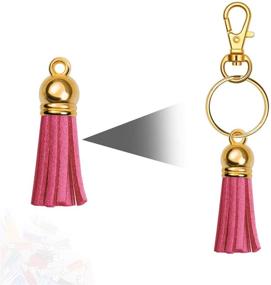 img 1 attached to 🔑 100Pcs Gold Tassels for Crafts - Keychain Tassel Set with Lobster Clasp Keychains and Rings. Ideal for Acrylic Blank Keychains, Shrinky Dinks, and DIY Projects